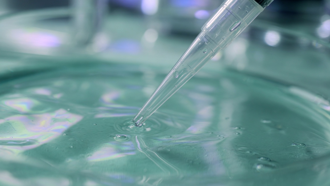 Pipette work at a lab bench