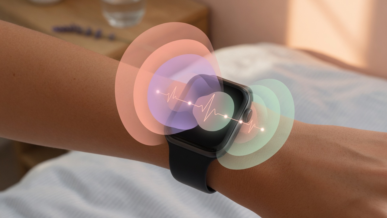 Wearable watch on a wooden surface